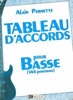Cover PERNETTE Alain Tableau d'accords pour la basse - 144 positions guitare basse Partition
