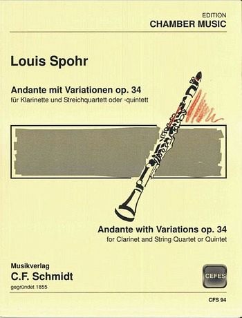 Andante und Variationen op.34 für Klarinette und Streichquartett (Streichquintett), Stimmen