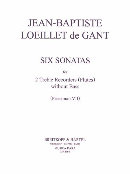 6 Sonatas for 2 alto recorders without bass score