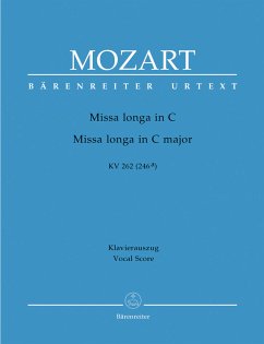 Cover Missa longa C-Dur KV262 für Soli (SATB), gem Chor und Orchester Klavierauszug