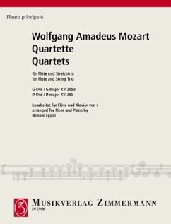 Quartette G-Dur KV 285a / D-Dur KV 285, für Flöte und Streichtrio, Klavierauszug - Mozart, Wolfgang Amadeus