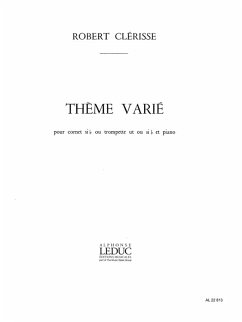 Cover Thčme varié pour cornet ou trompette ut/Sib et piano