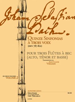 Cover 15 Sinfonias ŕ 3 voix vol.2 (BWV787-801) pour 3 flutes ŕ bec (ATB) partition et parties