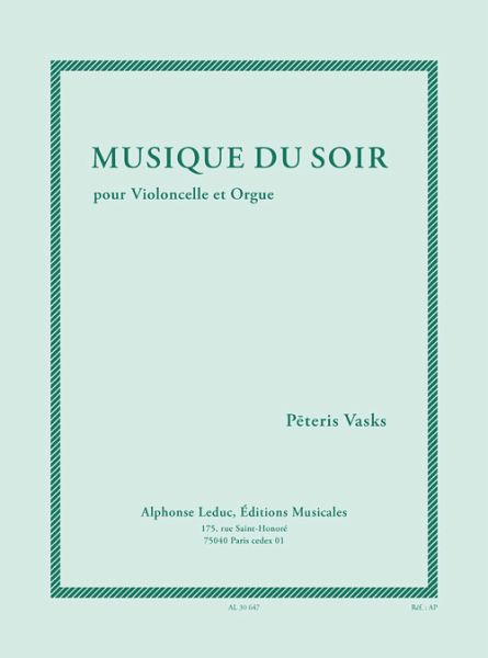 Musique du soir pour violoncelle et orgue Musique du soir pour violoncelle et orgue
