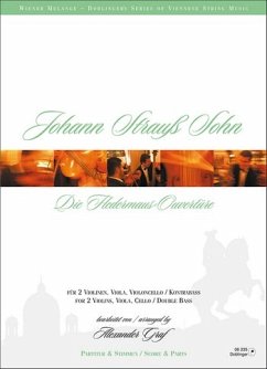 Die Fledermaus Ouvertüre für 2 Violinen, Viola, Cello und Kontrabass Partitur und Stimmen