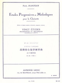 Cover Études progressives et mélodiques pour la clarinette vol.3 20 études