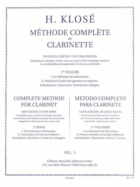 Méthode complčte de clarinette vol.1 (fr/en/sp) Méthode complčte de clarinette vol.1 (fr/en/sp)