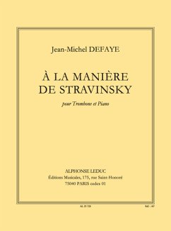Cover A la maničre de Stravinsky pour trombone et piano