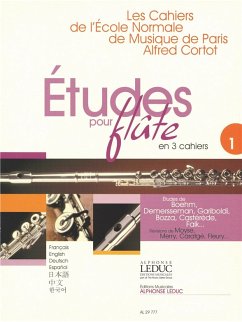 Cover Etudes vol.1 pour flute Les cahiers de l'ecole normale de musique de Paris