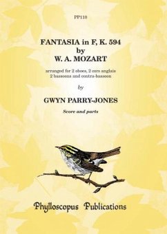 Cover Wolfgang Amadeus Mozart Arr: Gwyn Parry-Jones Fantasia in F K 594 double reed ensemble