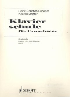 Cover Klavierschule für Erwachsene Spielstücke Partitur und Stimmen
