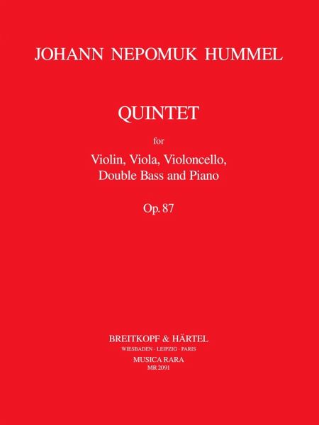 Quintett Es-Dur op.87 für Violine, Viola, Violoncello, Kontrabaß und Klavier