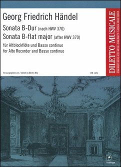 Cover Sonate B-Dur nach HWV370 für Altblockflöte und Bc