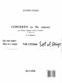 Concerto re minore F.XII:19 per violino, organo, archi e cembalo Stimmensatz