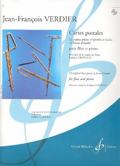 Cartes postales (+CD) 32 petites pieces originales et faciles en forme d'etudes pour flute et piano