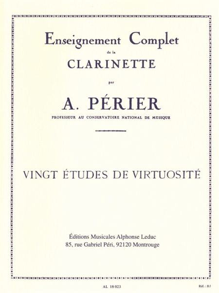 20 études de virtuosité pour clarinette 20 études de virtuosité pour clarinette