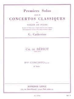 Cover BERIOT DE./CATHERINE PREMIER SOLO EXTRAIT CONCERTO N09 OP103 VIOLON ET PIANO
