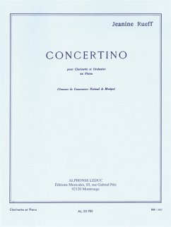Cover Concertino op.15 pour clarinette et orchestre pour clarinette et piano