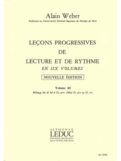 Cover WEBER A. LECONS PROGR.LECTURE ET RYTHME VOL 3:MEL.CLES SOL 2EME FA 4EME DEB.UT 4EME S/ACCT