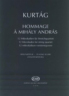 Cover Hommage ŕ Mihaly Andras 12 Mikroludien für Streichquartett Partitur