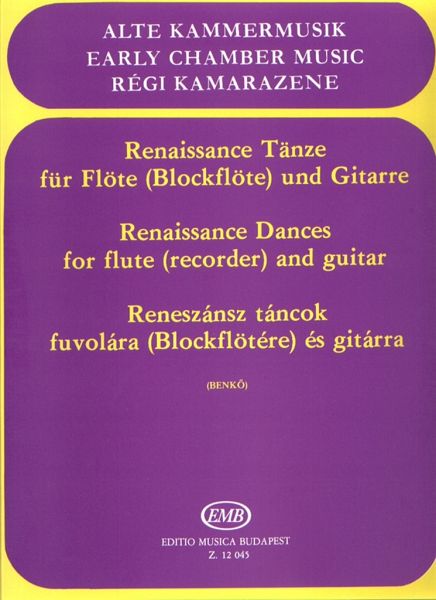 Renaissance-Tänze für Flöte und Gitarre Partitur