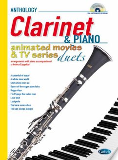 Cover Andrea Cappellari, Animated Movies and TV Duets for Clarinet & Piano Klarinette und Klavier Buch + CD