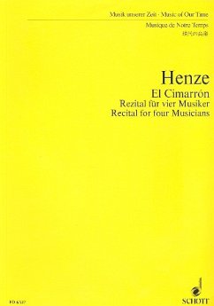 Cover El Cimarron Biographie des geflohenen Sklaven Esteban Montejo für 4 Musiker, Studienpartitur