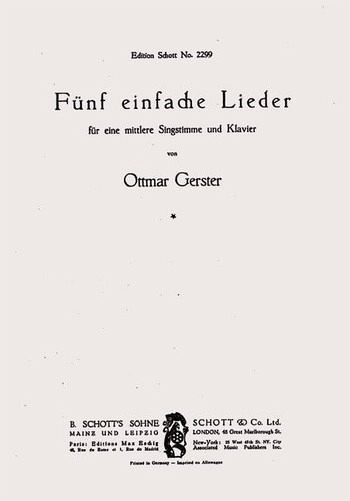 5 einfache Lieder für mittlere Singstimme und Klavier 5 einfache Lieder für mittlere Singstimme und Klavier