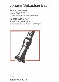 Cover Sonate d-Moll nach BWV527: für Tenorblockflöte und obligates Cembalo