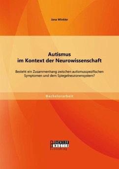 Autismus im Kontext der Neurowissenschaft: Besteht ein Zusammenhang zwischen autismusspezifischen Symptomen und dem Spiegelneuronensystem? (eBook, PDF) - Winkler, Jana