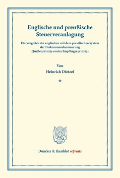 Englische und preußische Steuerveranlagung. - Dietzel, Heinrich