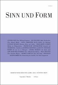 Sinn und Form 5/2015 - Akademie der Künste