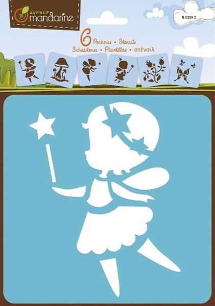 6 verschiedene Schablonen Feen 15x15cm 6 verschiedene Schablonen Feen 15x15cm