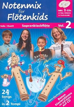 Cover Notenmix für Flötenkids Band 2 (+2 CD's) für 1-2 Sopranblockflöten Spielpartitur