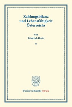 Zahlungsbilanz und Lebensfähigkeit Österreichs. - Hertz, Friedrich