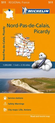 Cover Nord-Pas-de-Calais, Picardy - Michelin Regional Map 511