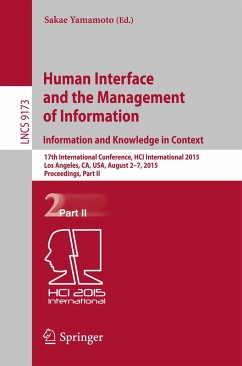 Human Interface and the Management of Information. Information and Knowledge in Context (eBook, PDF)