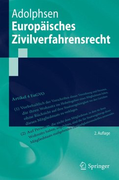Europäisches Zivilverfahrensrecht (eBook, PDF) - Adolphsen, Jens