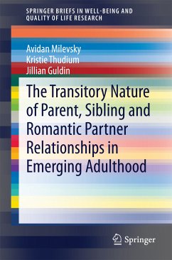 The Transitory Nature of Parent, Sibling and Romantic Partner Relationships in Emerging Adulthood (eBook, PDF) - Milevsky, Avidan; Thudium, Kristie; Guldin, Jillian