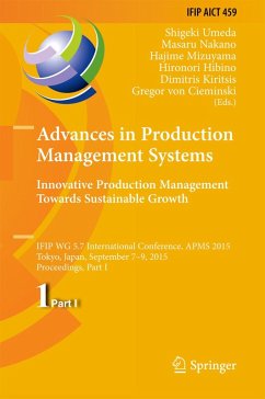 Advances in Production Management Systems: Innovative Production Management Towards Sustainable Growth (eBook, PDF)