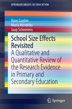 School Size Effects Revisited (eBook, PDF) - Luyten, Hans; Hendriks, Maria; Scheerens, Jaap