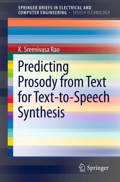 Predicting Prosody from Text for Text-to-Speech Synthesis (eBook, PDF) - Rao, K. Sreenivasa