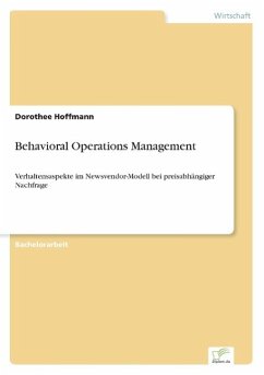 Behavioral Operations Management - Hoffmann, Dorothee