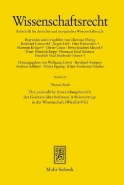 Cover Der persönliche Anwendungsbereich des Gesetzes über befristete Arbeitsverträge in der Wissenschaft (WissZeitVG)