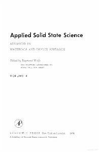 Cover Applied Solid State Science (eBook, PDF)