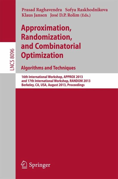 Approximation, Randomization, and Combinatorial Optimization. Algorithms and Techniques (eBook, PDF) Approximation, Randomization, and Combinatorial Optimization. Algorithms and Techniques (eBook, PDF)
