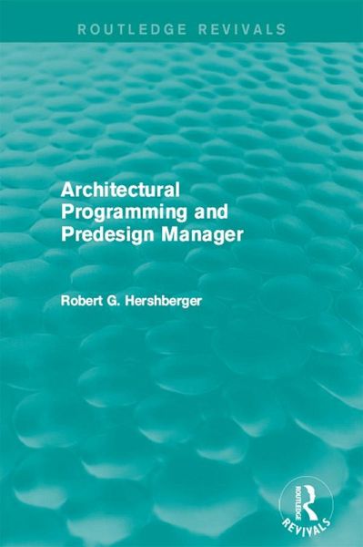 Architectural Programming and Predesign Manager (eBook, PDF)