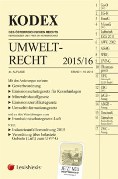 Cover KODEX Umweltrecht 2015/16 (f. Österreich)