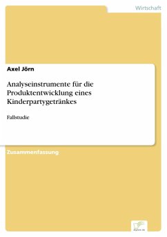 Cover Analyseinstrumente für die Produktentwicklung eines Kinderpartygetränkes (eBook, PDF)