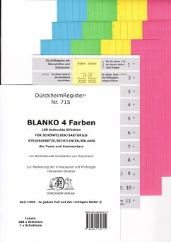 DürckheimRegister® BLANKO-FARBE Beschreibbar für Gesetzestexte mit Stichworten - Dürckheim, Constantin von